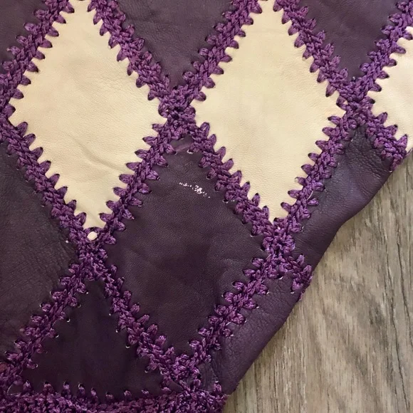 Vintage Patchwork Leather Batwing Top - Picture 11 of 11